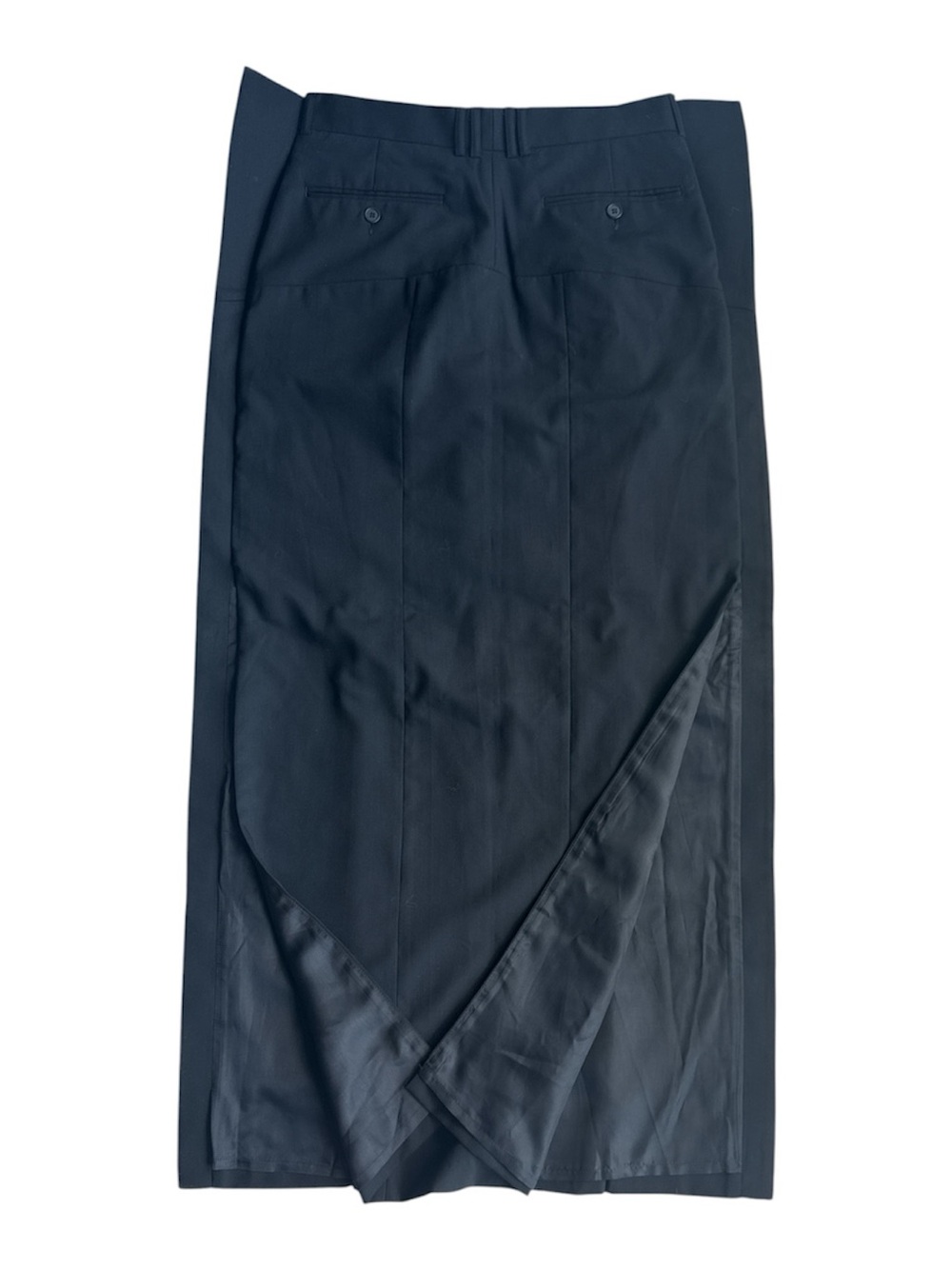 BETTTER Side Ribbed Maxi Skirt Black 100% Wool NWT BrownsDrop S Upcycled Minimal - Picture 5 of 8